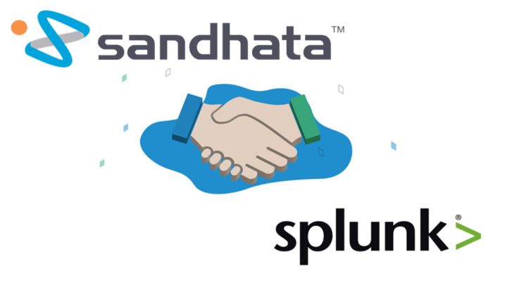 sandhata and Splunk logo with hands shaking in between them